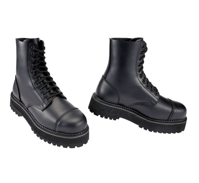 Bottes Brandit Plateau Phantom 10 œillets cuir semelle plateforme cousue coque d'acier