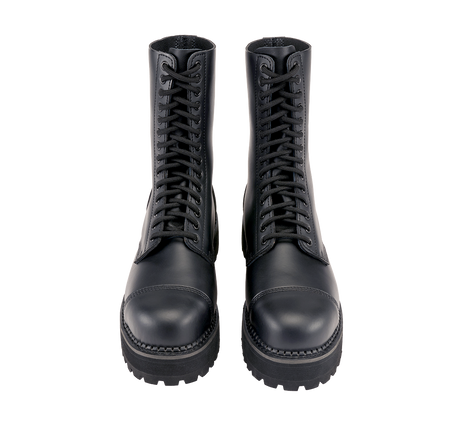 Bottes Brandit Plateau Phantom 14 œillets cuir semelle plateforme cousue coque d'acier