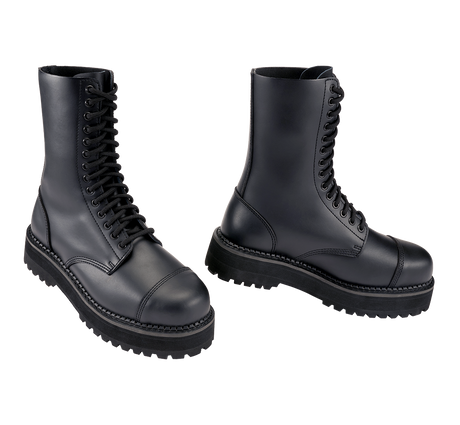 Bottes Brandit Plateau Phantom 14 œillets cuir semelle plateforme cousue coque d'acier