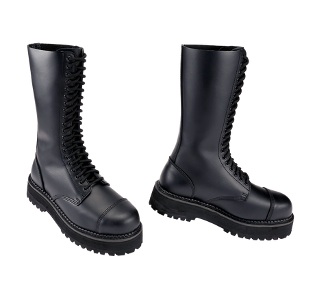 Bottes Brandit Plateau Phantom 20 œillets cuir semelle plateforme cousue coque d'acier