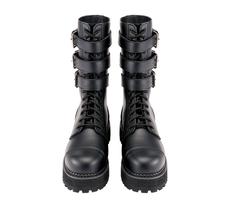 Bottes Brandit Plateau Phantom trois boucles cuir semelle plateforme cousue