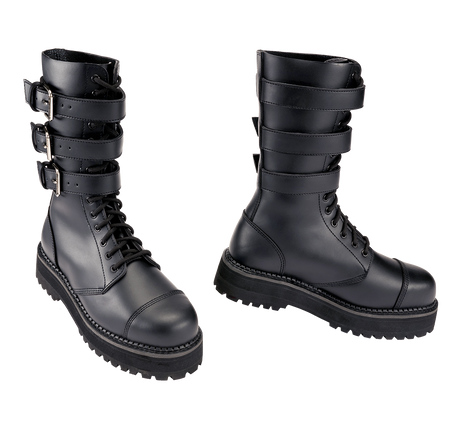 Bottes Brandit Plateau Phantom trois boucles cuir semelle plateforme cousue
