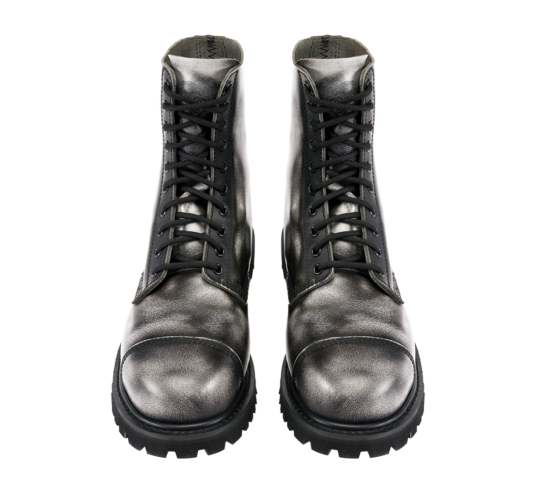 Bottes Brandit Rub Off Phantom 10 œillets cuir patiné coque d'acier pointures britanniques