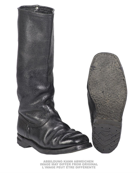 Bottes à tige en cuir de l'armée polonaise, dotation de troupe d'occasion, lot de 5