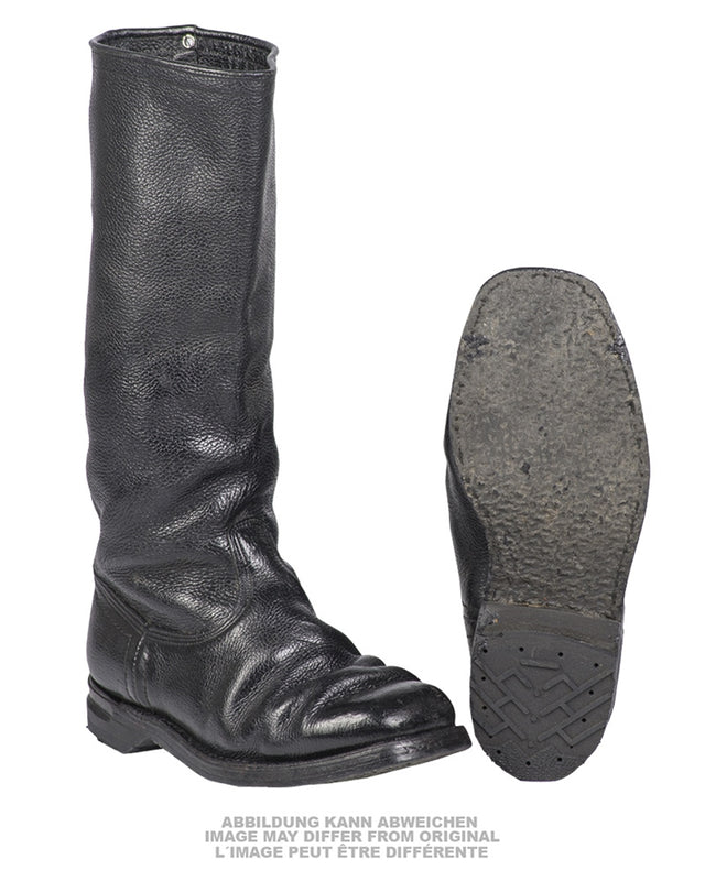 Bottes à tige en cuir de l'armée polonaise, dotation de troupe d'occasion