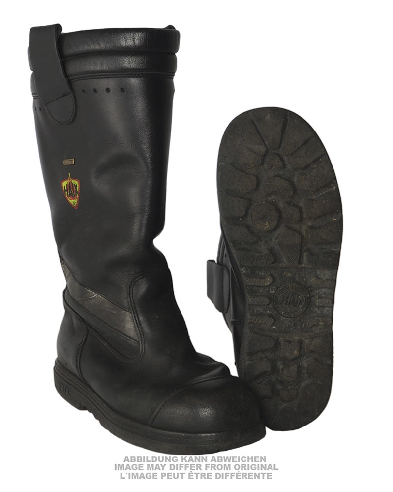 Bottes de sapeur-pompier Haix et Baltes de la Bundeswehr en cuir, surplus d'occasion, lot de 5
