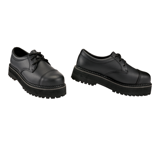 Bottines Brandit Plateau Phantom 3 œillets cuir semelle plateforme coque d'acier