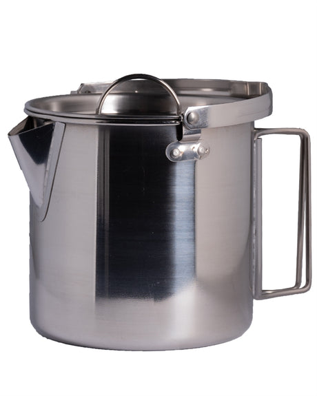 Bouilloire de bivouac Mil-Tec en acier inoxydable 0,7 L avec anse de suspension