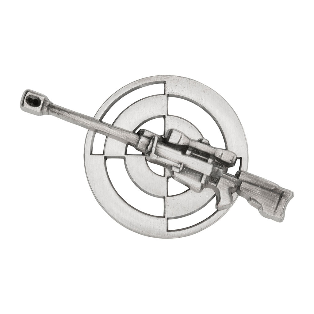 Brevet de tireur PGM Boussemart en zamac injecté gravé à revers clou laiton