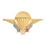 Brevet parachutiste instructeur Boussemart insigne zamac à émail de synthèse poli