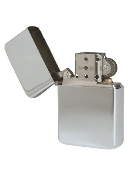 Briquet tempête Mil-Tec type US à essence rechargeable 4×1,5×6 cm couvercle charnière