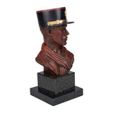 Buste de légionnaire Ares képi noir résine imitation bois socle en marbre