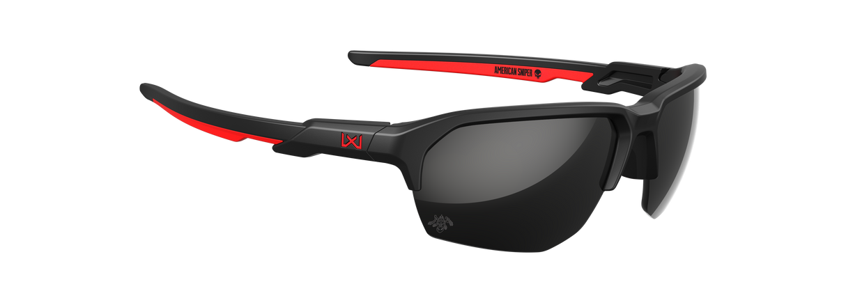 Lunettes balistiques Wiley X WX JAKL American Sniper MIL-PRF-32432A verres Captivate noir et rouge