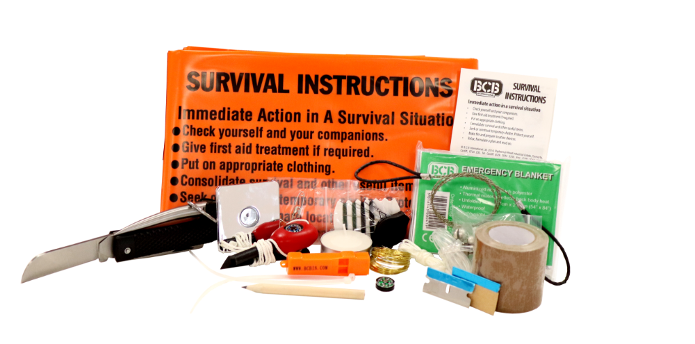 Kit de survie BCB 21 pièces en grande pochette nylon 500D 26 x 14 x 7 cm