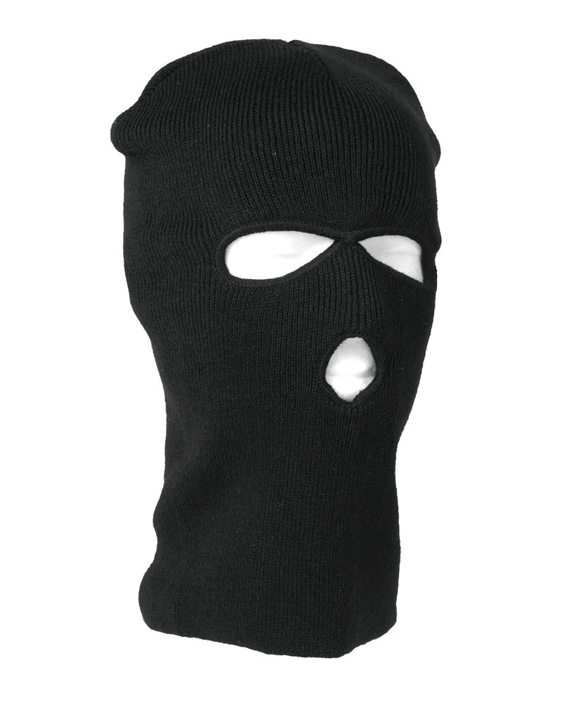 Cagoule trois trous Mil-Tec en maille fine polyacrylique couvrant la tête et le cou