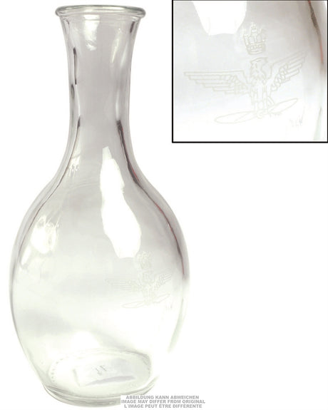 Carafe en verre gravée d'un litre de l'armée italienne, stock ancien, lot de 32