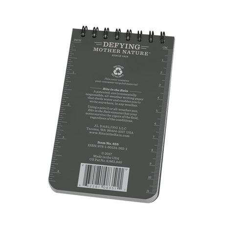 Carnet Rite In The Rain à spirale supérieure 7,5 × 12,5 cm 100 pages Polydura