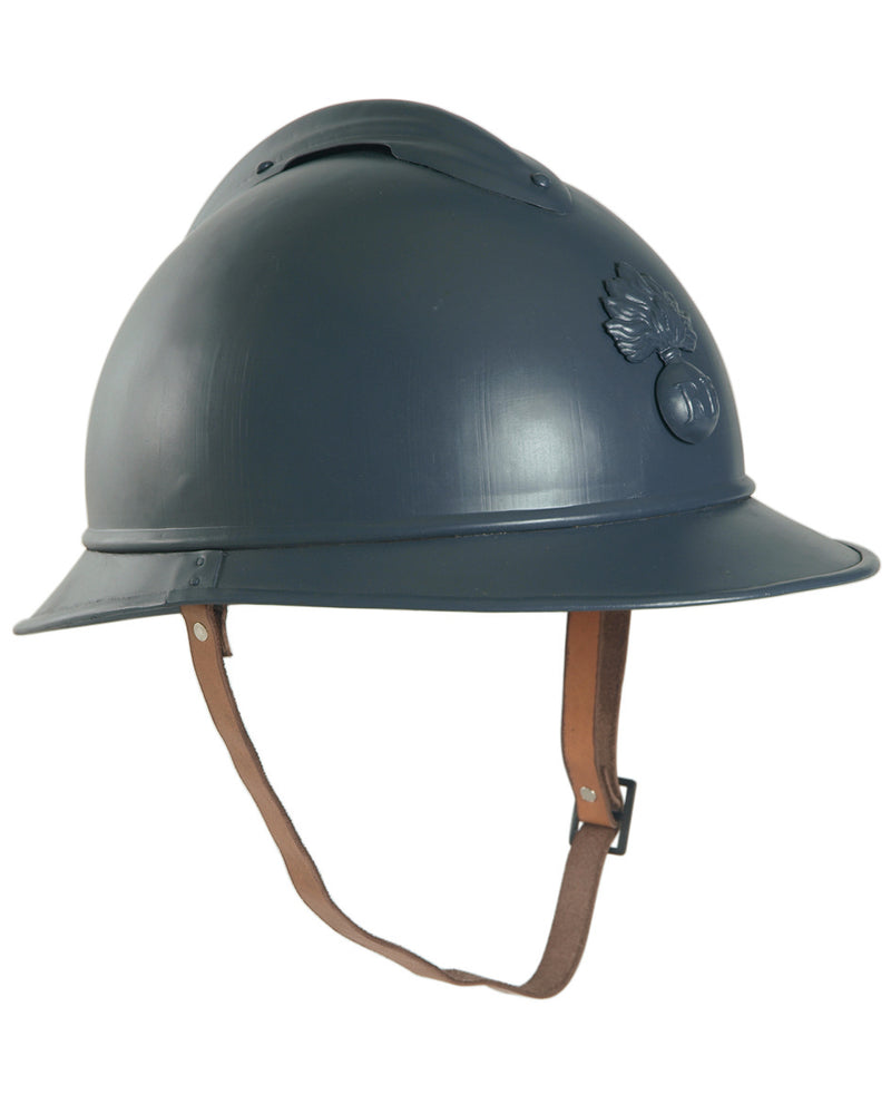 Casque de reconstitution Mil-Tec gabarit français Adrian 1915 en acier coiffe cuir