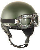 Casque de reconstitution demi-coque Mil-Tec coque ABS calotte EPS avec lunettes