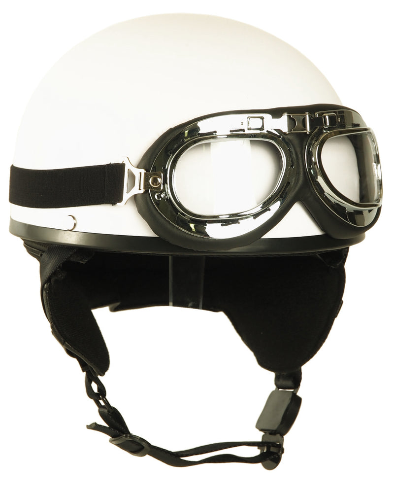 Casque de reconstitution demi-coque Mil-Tec coque ABS calotte EPS avec lunettes