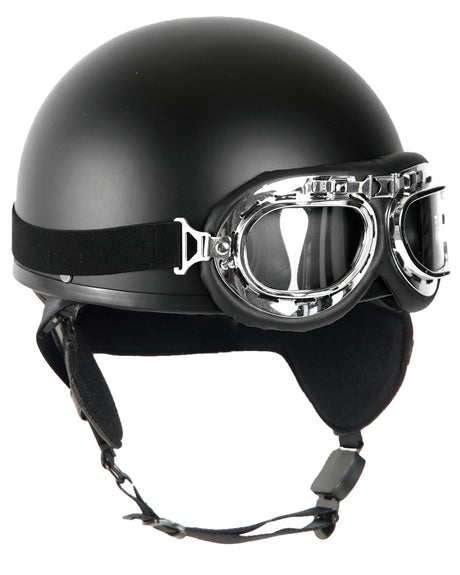 Casque d'entraînement demi-coque Mil-Tec coque ABS calotte EPS avec lunettes