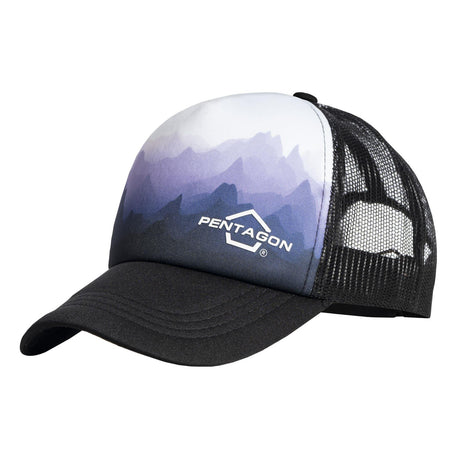 Casquette Pentagon Mountain en polyester cinq panneaux à filet respirant arrière