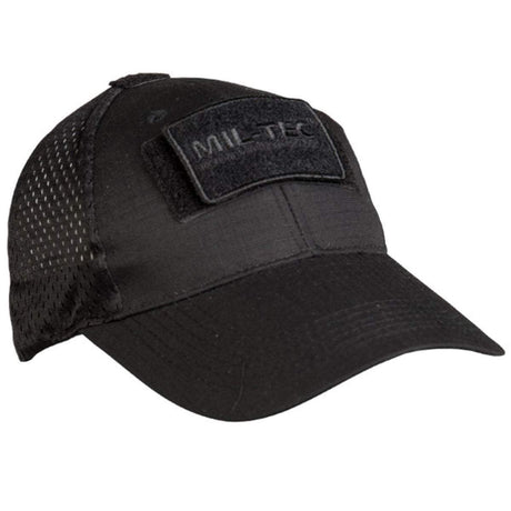 Casquette baseball tactique Mil-Tec en mesh polyester-coton avec deux surfaces auto-agrippantes pour patches