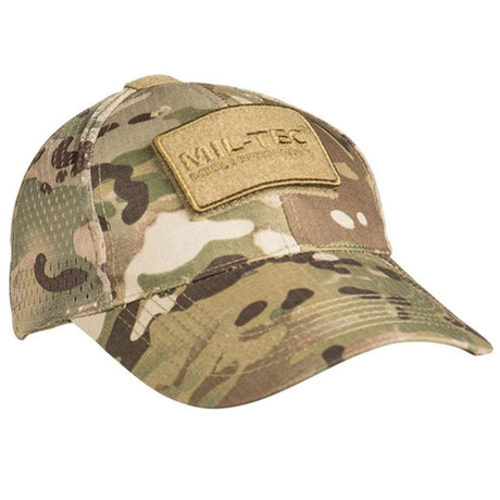 Casquette baseball tactique Mil-Tec en mesh polyester-coton avec deux surfaces auto-agrippantes pour patches