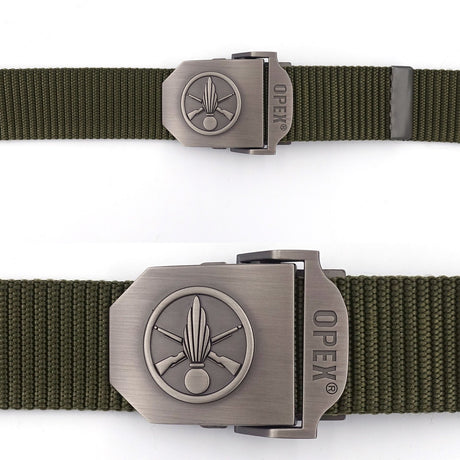 Ceinture OPEX à boucle acier gravée Infanterie sangle nylon 130 x 3,5 cm taille unique