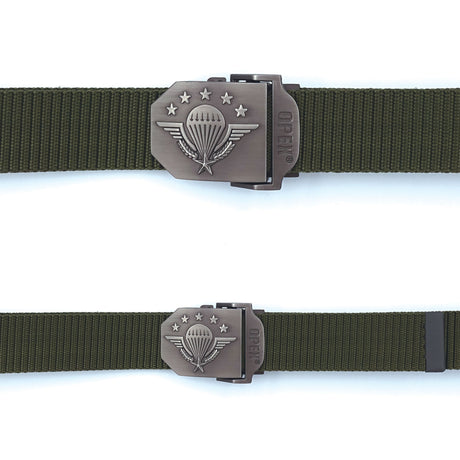 Ceinture OPEX à boucle acier gravée Parachutistes sangle 100 % nylon 3,5 x 130 cm