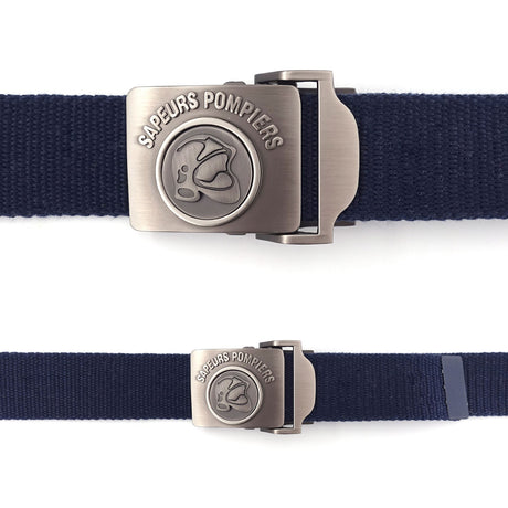 Ceinture Patrol Equipement Sapeur-Pompier sangle coton 130 cm boucle gravée