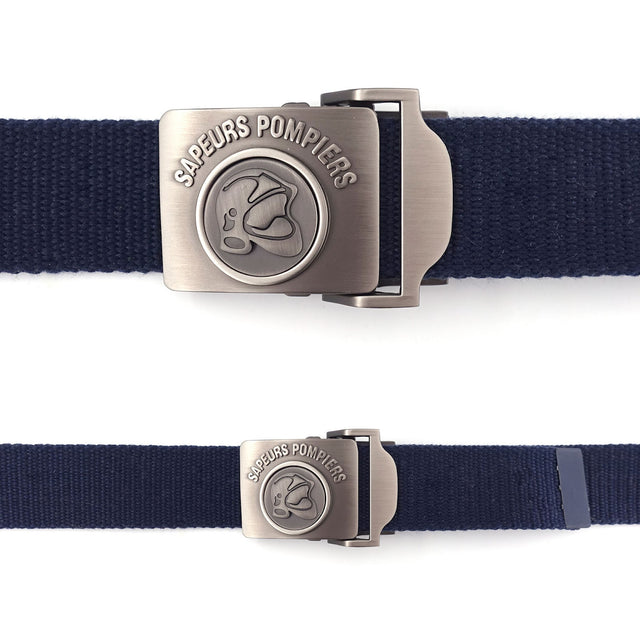 Ceinture Patrol Equipement Sapeur-Pompier sangle coton 130 cm boucle gravée