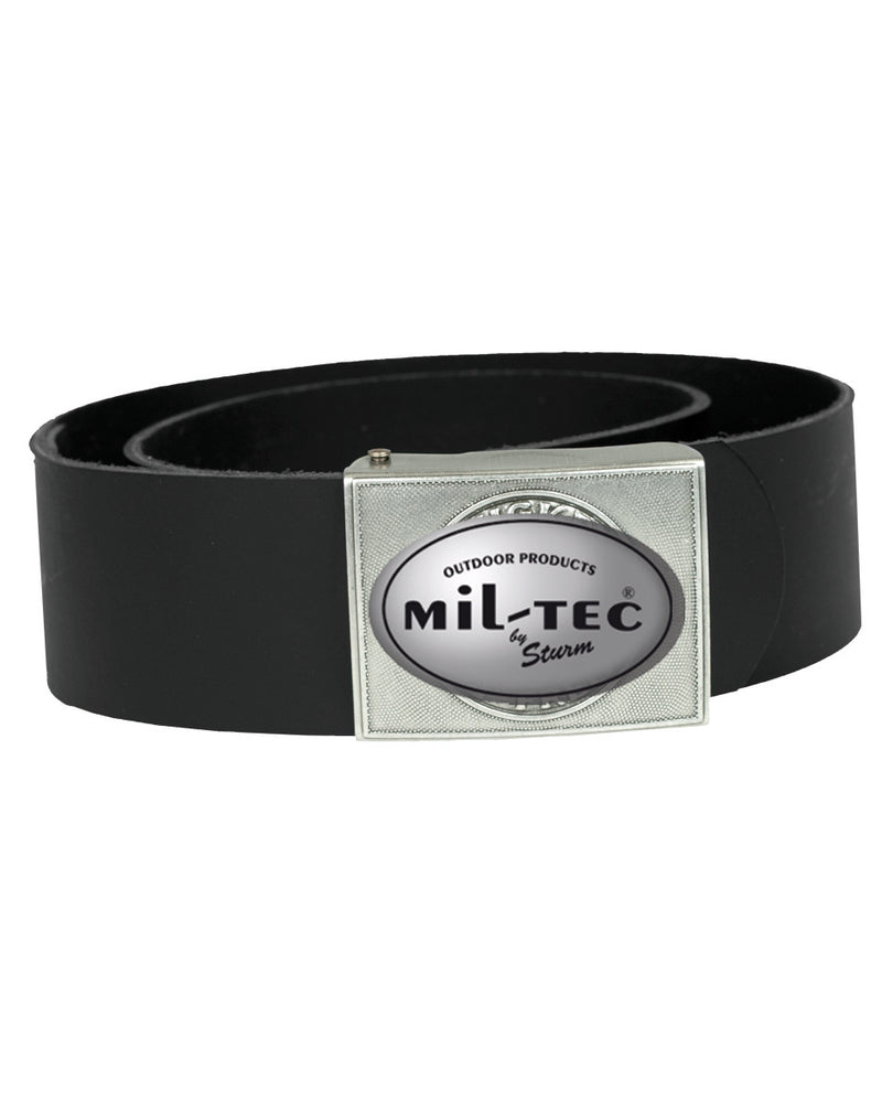 Ceinturon de service Mil-Tec type Bundeswehr en cuir de vachette 5 cm à boucle-plaque