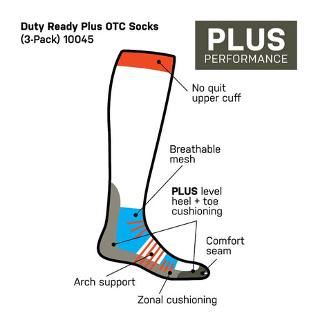 Chaussettes Duty Ready Plus OTC 5.11 Tactical hautes lot de 3 revers NO QUIT