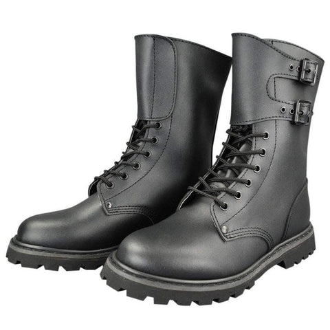 Chaussures de combat Mil-Tec BMJA65 en cuir avec 2 boucles et 6 œillets