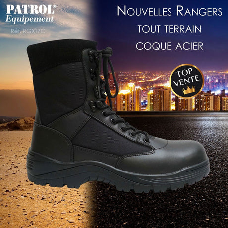 Chaussures de combat Patrol Equipement cuir et polyester 900D à coque acier