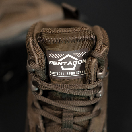 Chaussures de combat Pentagon Scorpion V2 cuir nubuck tige 6 pouces laçage à crochets