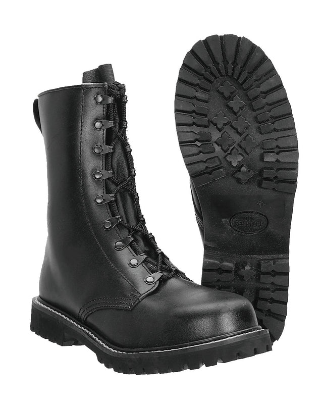 Chaussures de combat type Para Mil-Tec en cuir de bovin 9 œillets avec coque acier