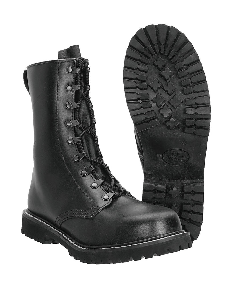Chaussures de combat type Para Mil-Tec en cuir de bovin 9 œillets avec coque acier