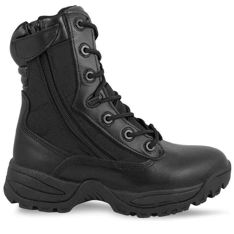 Chaussures d'intervention Mil-Tec à double fermeture éclair latérale en polyester et cuir bovin