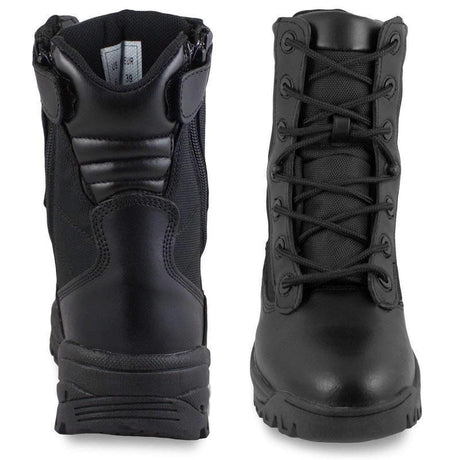 Chaussures d'intervention Mil-Tec à double fermeture éclair latérale en polyester et cuir bovin