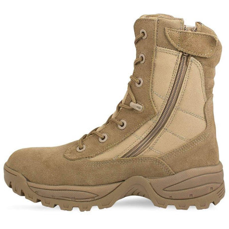 Chaussures d'intervention zone chaude Mil-Tec à double fermeture éclair latérale en polyester et cuir bovin