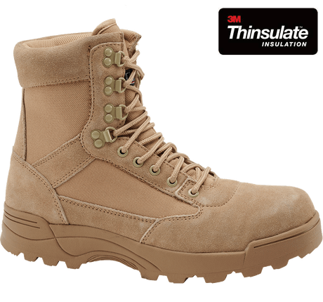 Chaussures tactiques Brandit 9 œillets cuir et nylon isolation Thinsulate tige montante