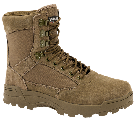 Chaussures tactiques Brandit 9 œillets cuir et nylon isolation Thinsulate tige montante