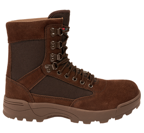 Chaussures tactiques Brandit 9 œillets cuir et nylon isolation Thinsulate tige montante