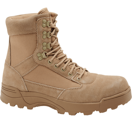 Chaussures tactiques Brandit 9 œillets cuir et nylon isolation Thinsulate tige montante
