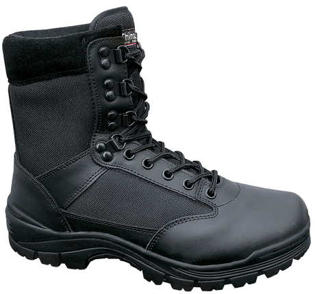 Chaussures tactiques Brandit 9 œillets cuir et nylon isolation Thinsulate tige montante