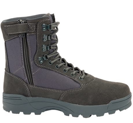 Chaussures tactiques Brandit cuir et nylon glissière latérale isolation Thinsulate