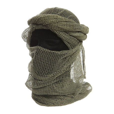 Chèche filet Ares en résille polycoton, foulard et filet de camouflage polyvalent