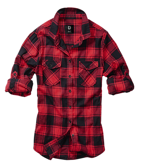 Chemise Brandit Amy coupe femme en flanelle de coton manches longues poches poitrine